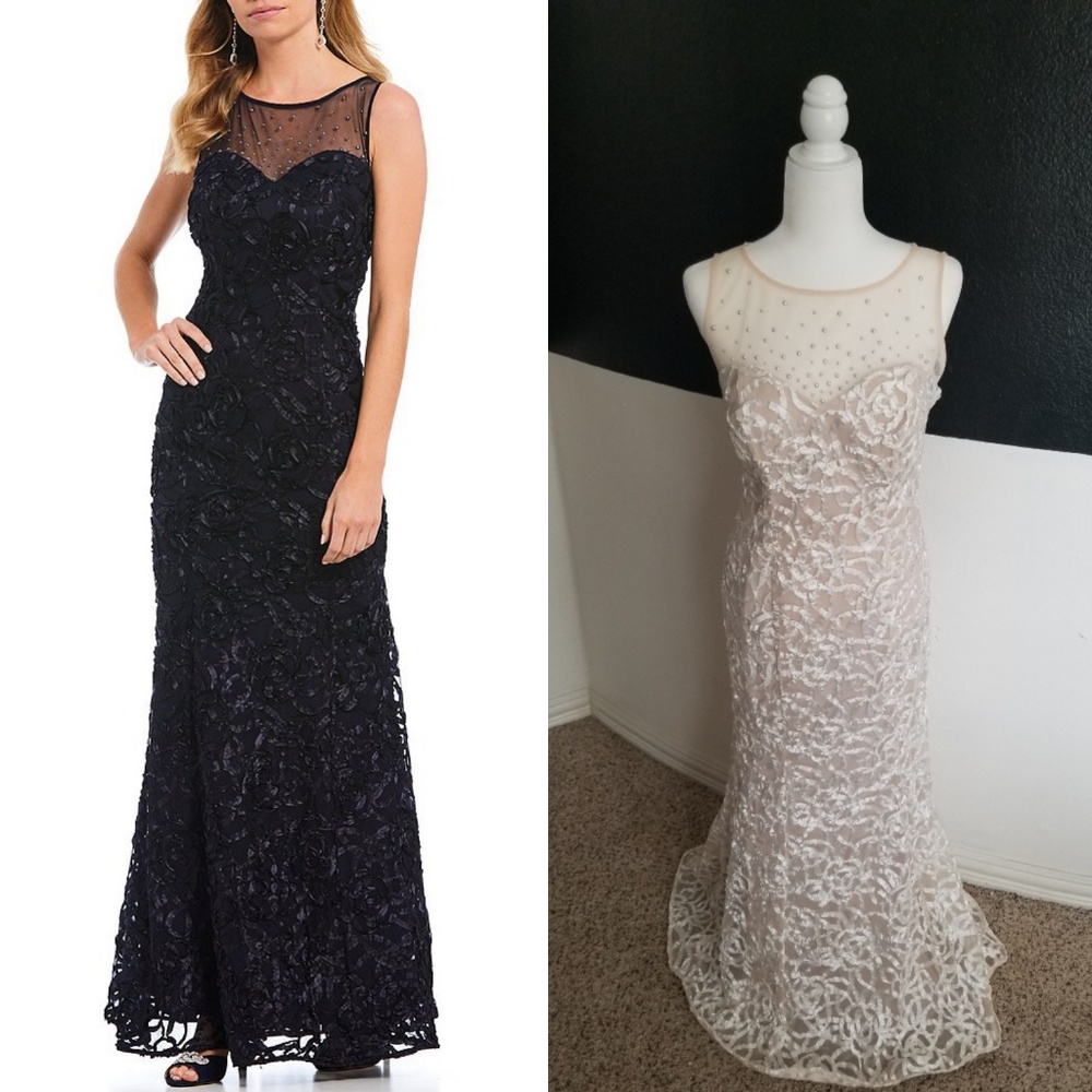 Ignite Evenings Illusion Sweetheart Long Gown